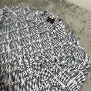 VTG 80s Vardon Geometric Sharp Collar Button Down‎ Longsleeve Mens L